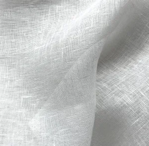 120" Wide Semi-Sheer Dyed White Linen Scrim (Made in Poland)