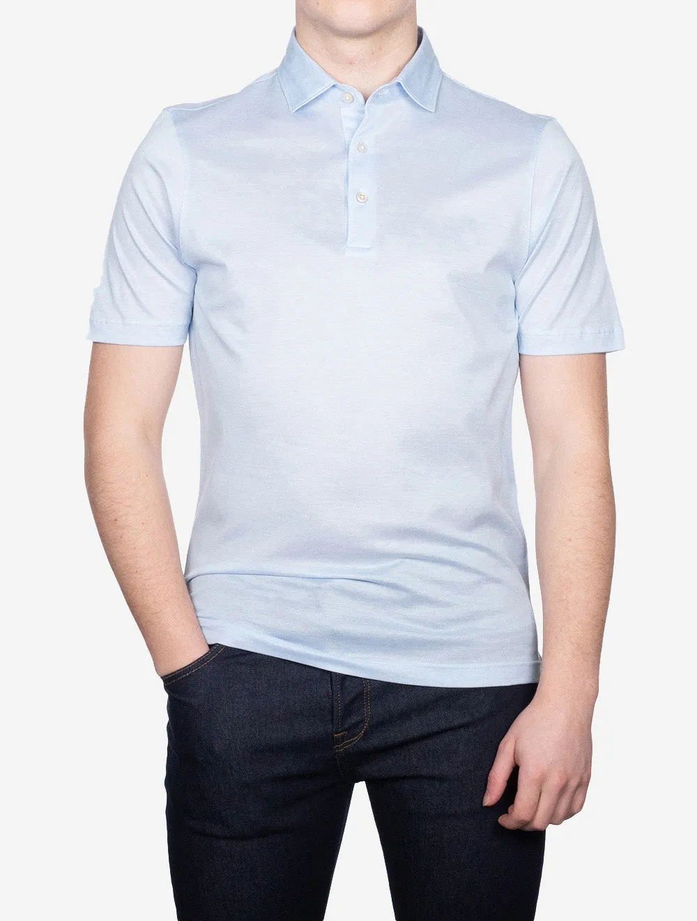 3 Button Polo Shirt Blue