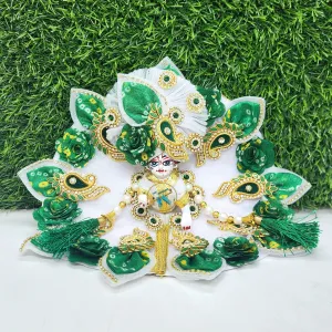 Beautiful green bhandej patti dress for laddu gopal ji