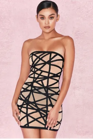 BerryBetty - Amily Nude Mini Bandage Dress