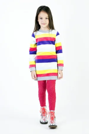 Billieblush Striped Velour Girls Dress