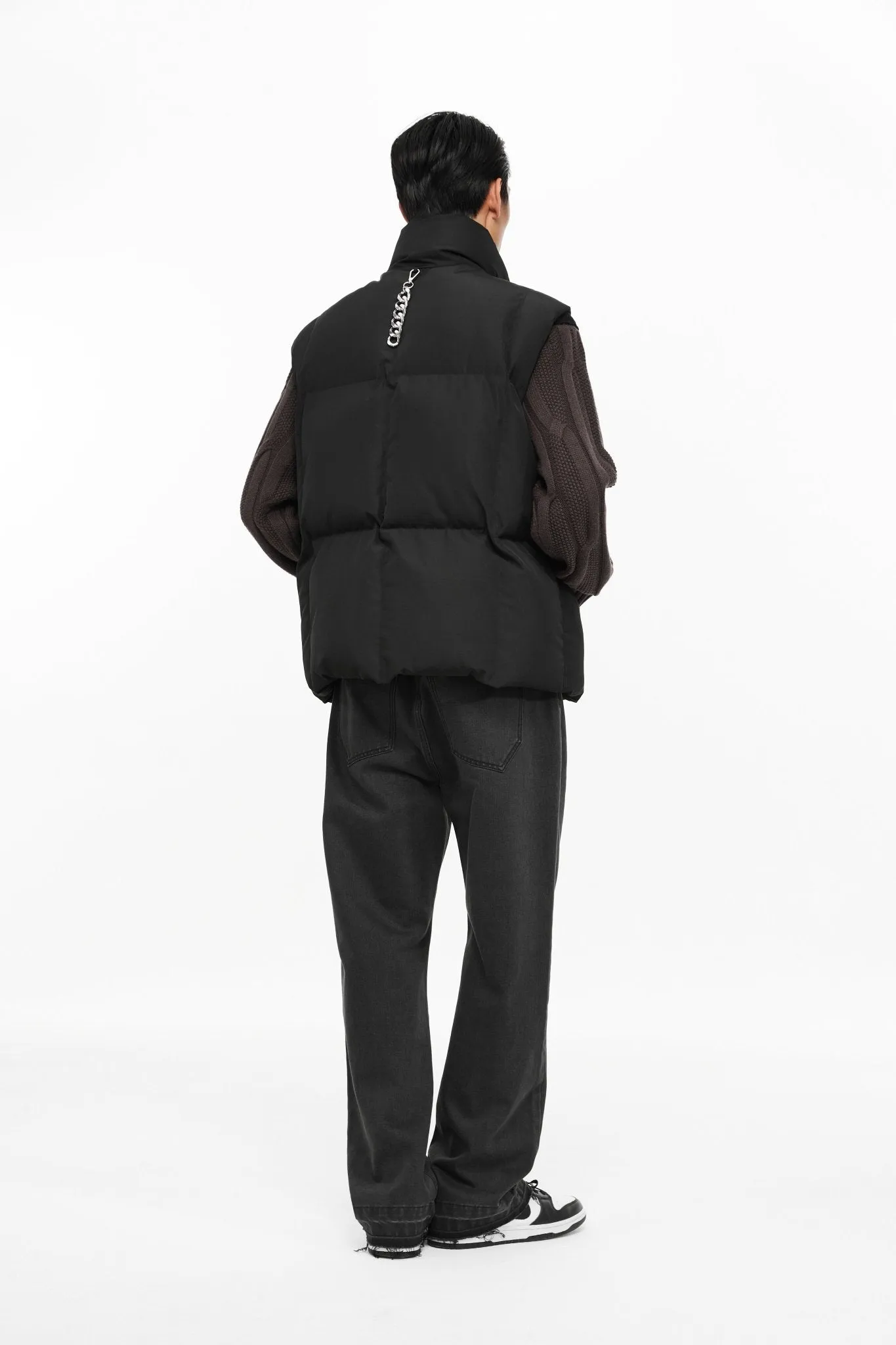 Black Square Velcro Cotton Vest