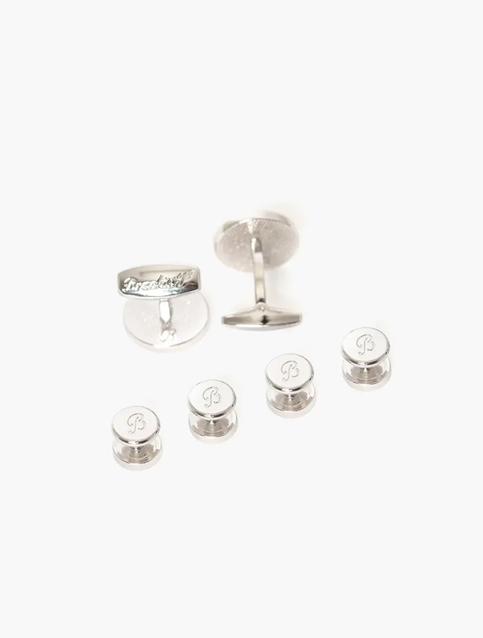 Blackbeard Cufflink / Stud Set Rhodium