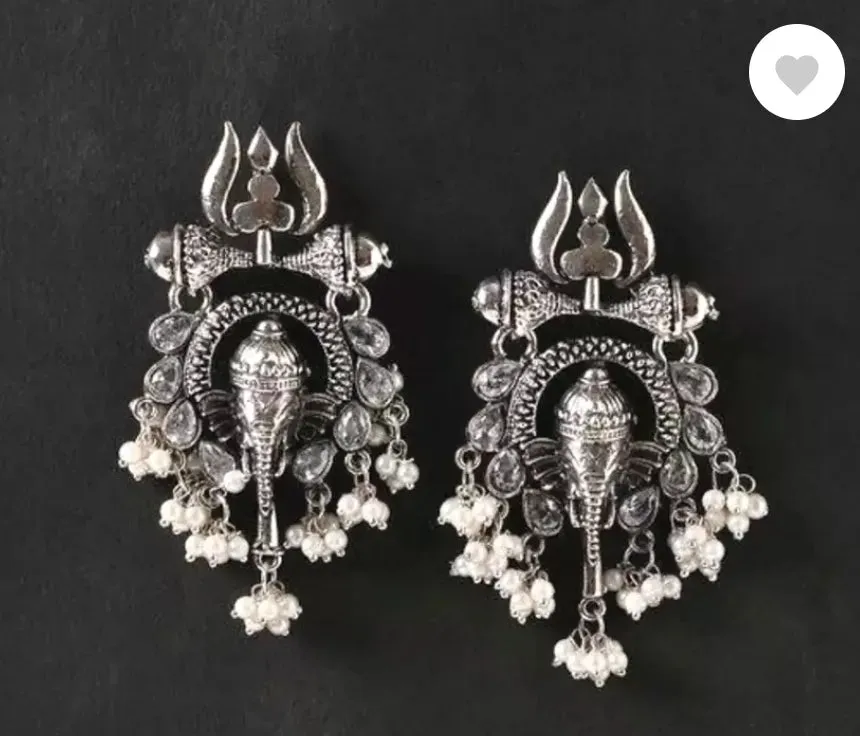 Combo Of 2 Oxidised Earrings Chandbalis