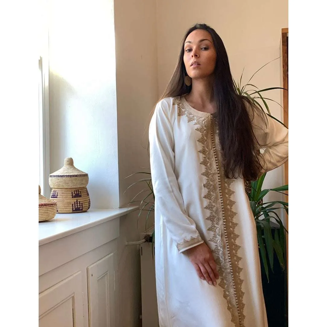 Cream Karima Kaftan Caftan-Moroccan Kaftan