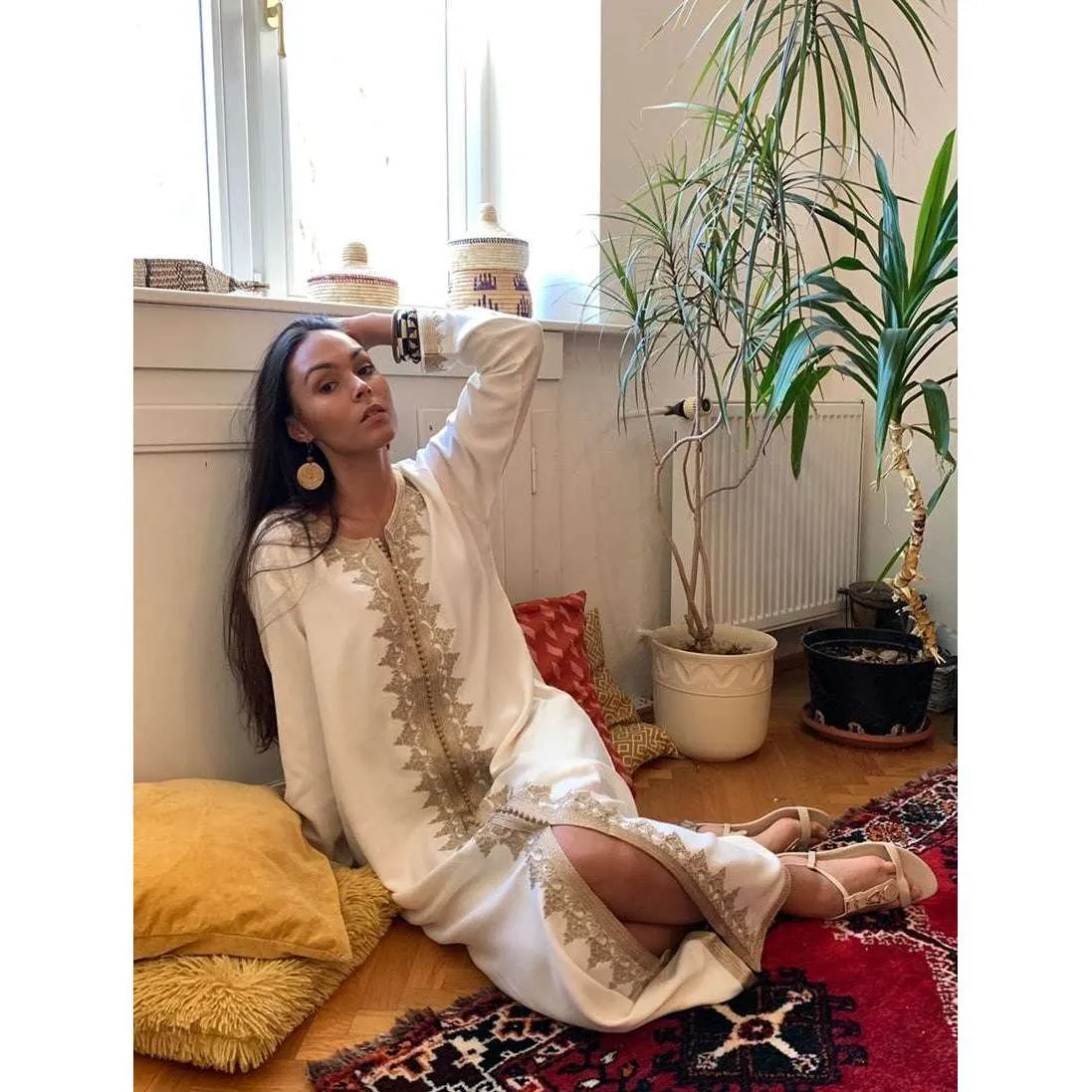 Cream Karima Kaftan Caftan-Moroccan Kaftan