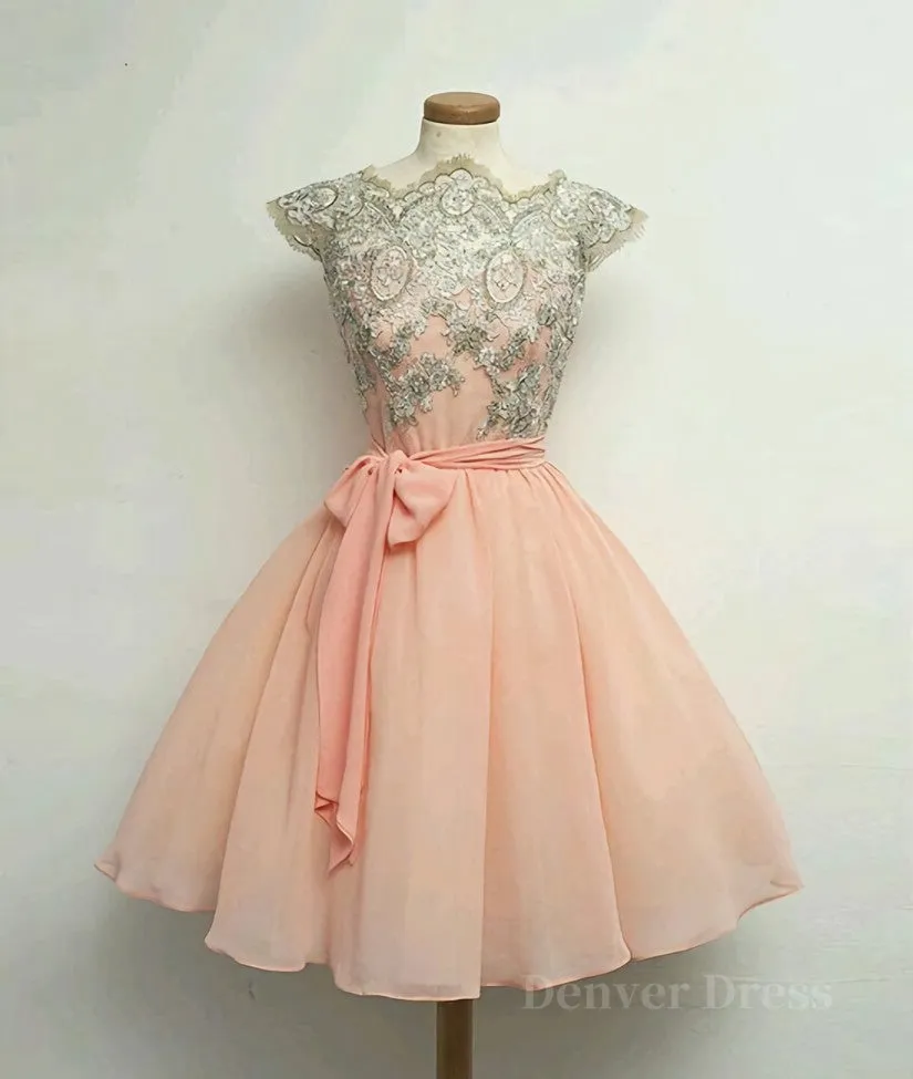 Cute Lace Pink Short Prom Dresses Lace Pink Homecoming Dresses Pink Short Formal Dresses