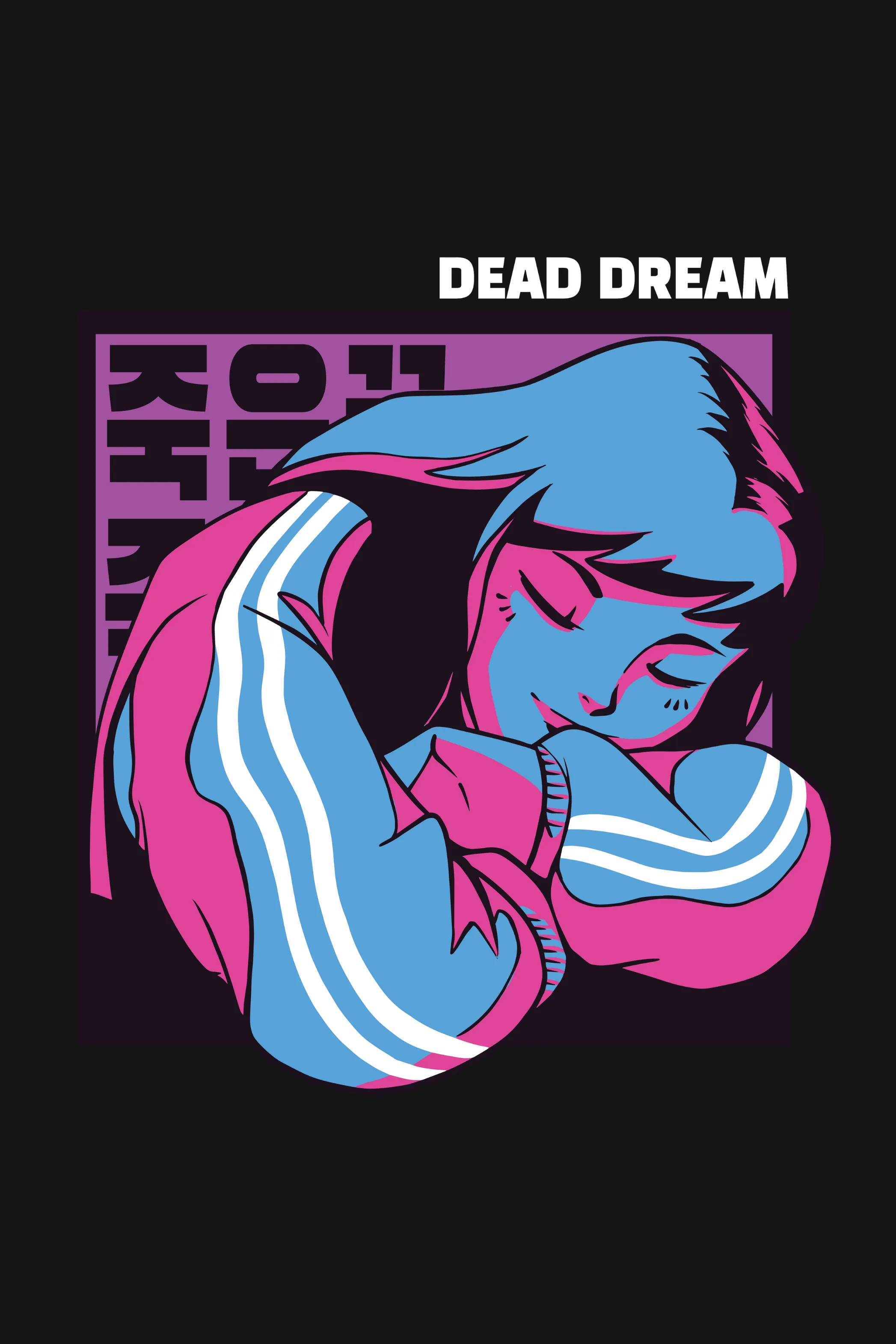 Dead Dream Black Printed Oversized T-shirt for women