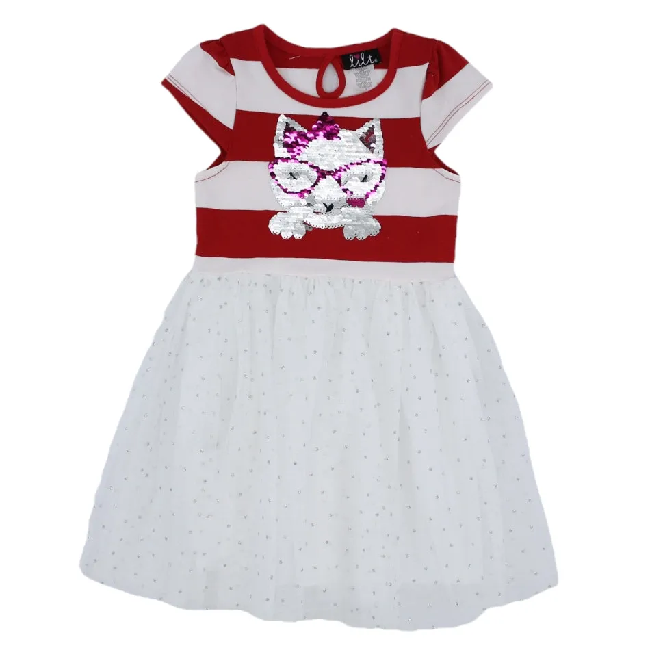 Disney Sparkle Tutu Dress With Striped Bodice - Kitty Cat