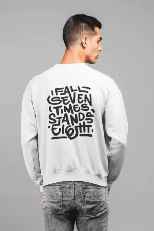 Fall And Stand White Printed Sweatshirt for men