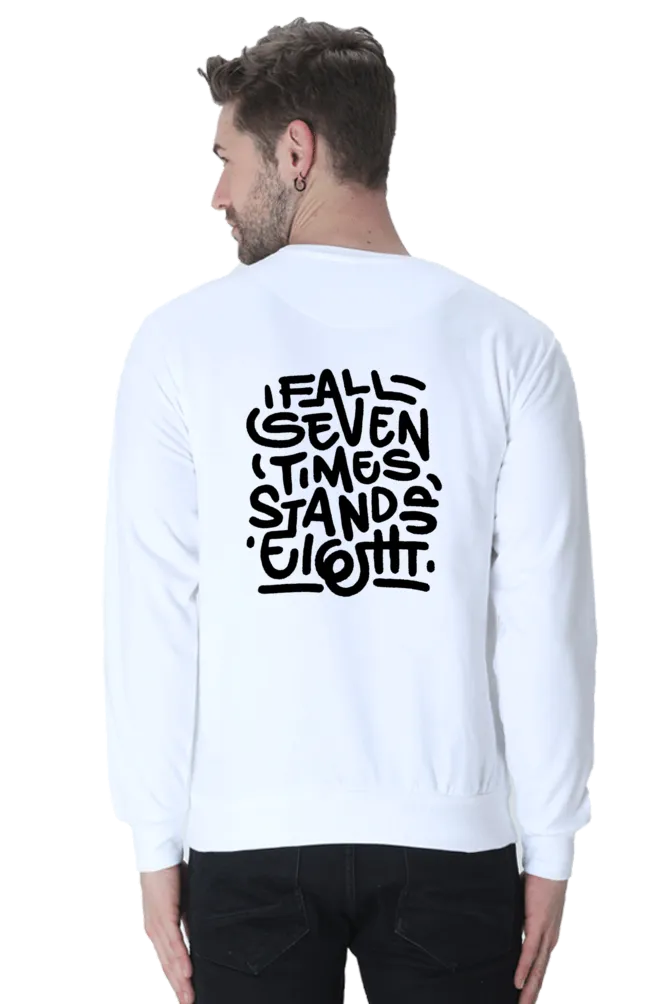 Fall And Stand White Printed Sweatshirt for men