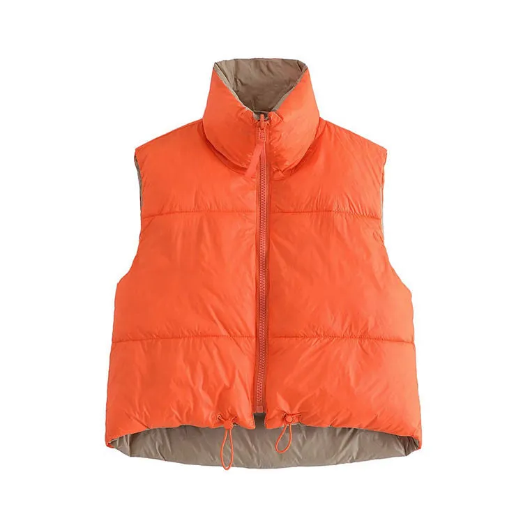 Fashion Reversible Double Size  Casual Winter Vest