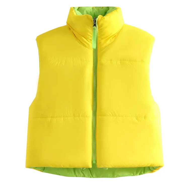 Fashion Reversible Double Size  Casual Winter Vest