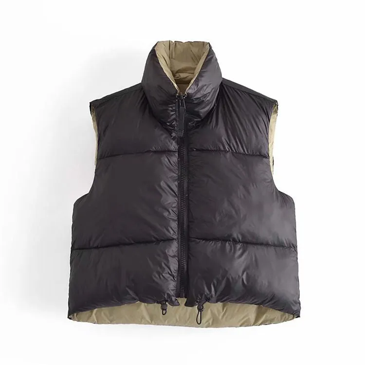 Fashion Reversible Double Size  Casual Winter Vest