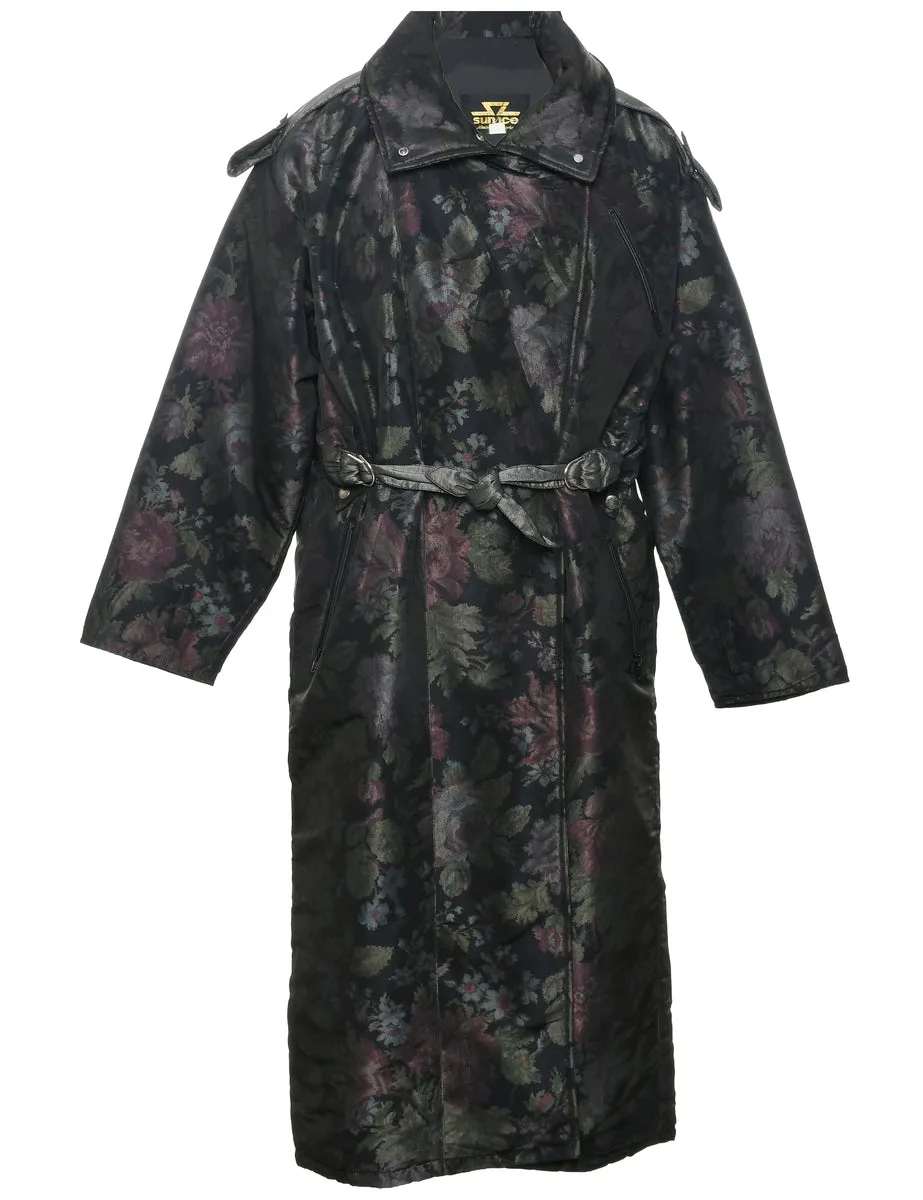 Floral Pattern Coat - L