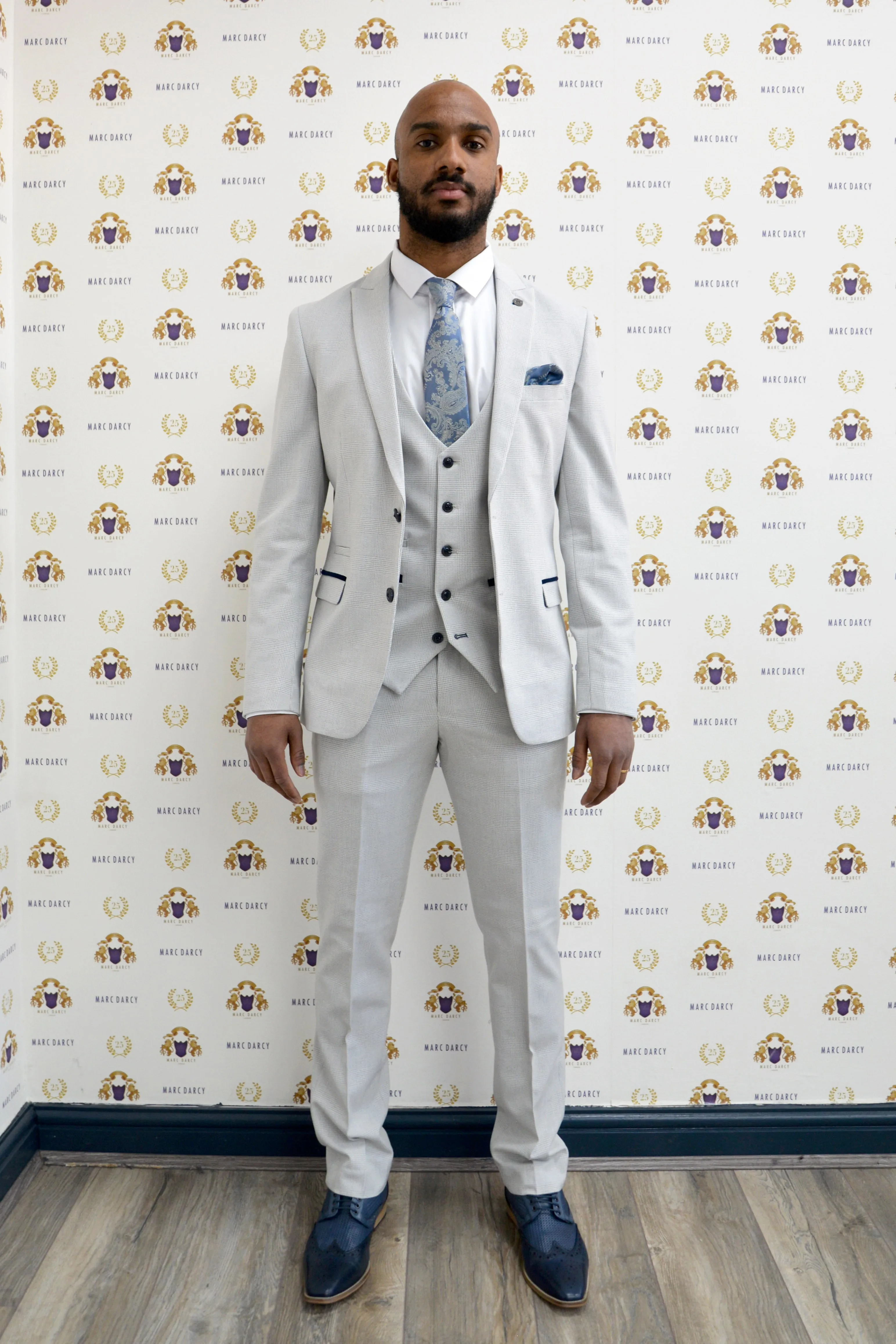 Former Manchester City Footballer Fabian Delph In BROMLEY Stone Check Suit