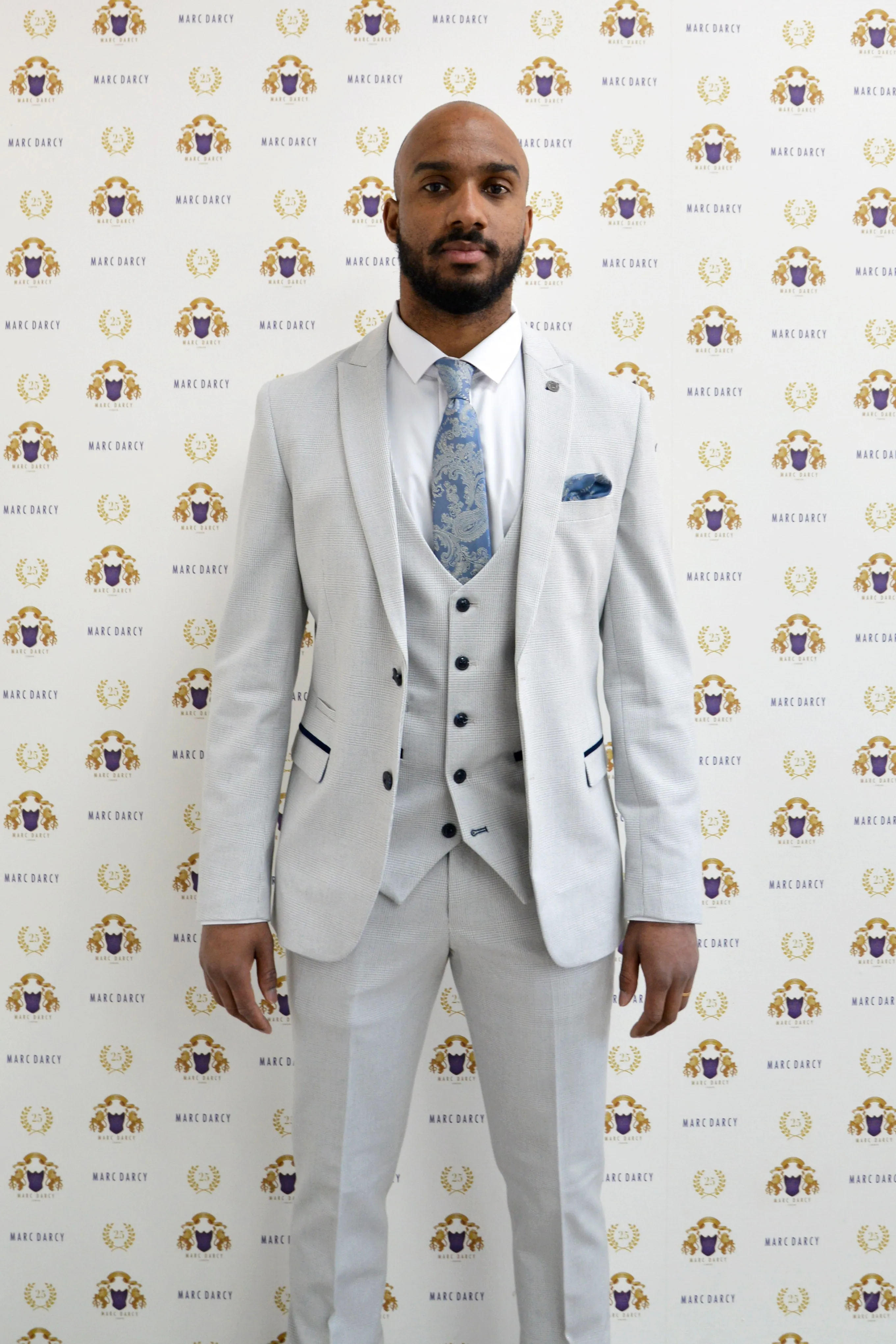 Former Manchester City Footballer Fabian Delph In BROMLEY Stone Check Suit