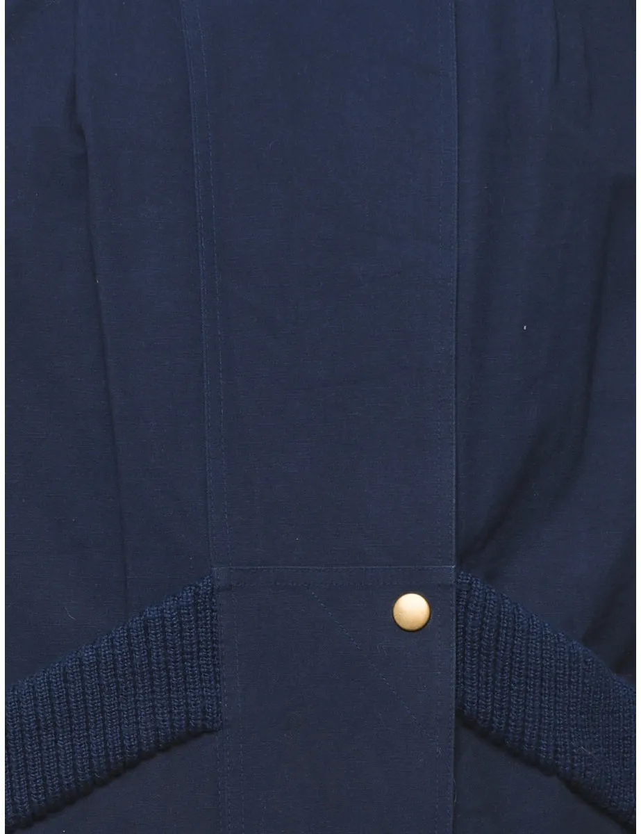 Hooded Navy Coat - L