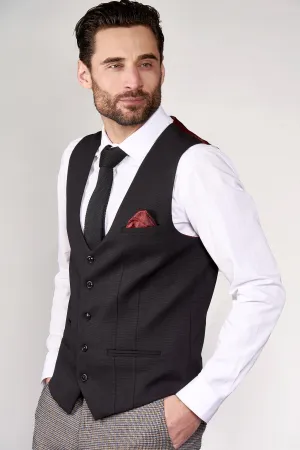 KELLY - Black Single Breasted Waistcoat