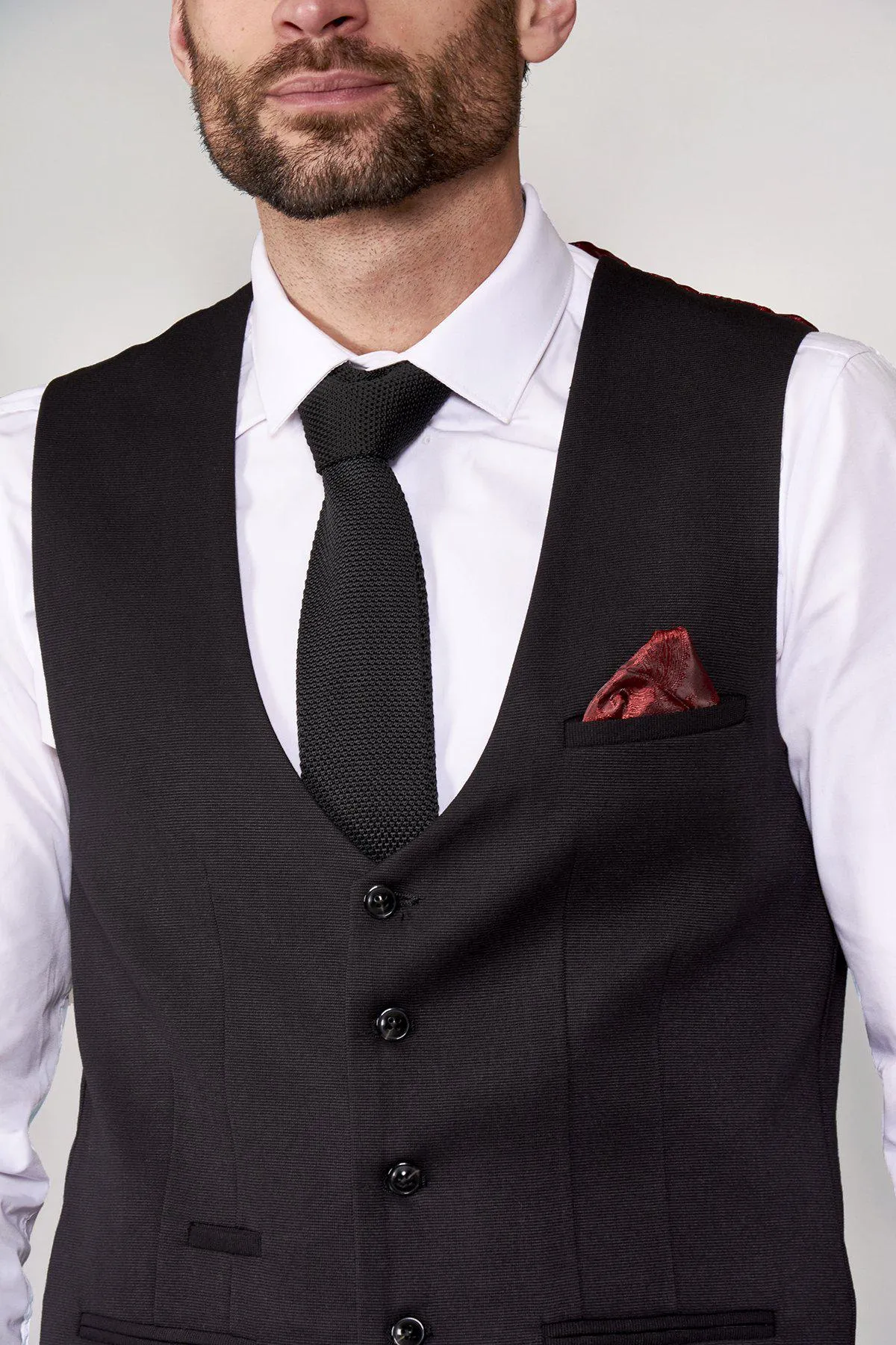 KELLY - Black Single Breasted Waistcoat