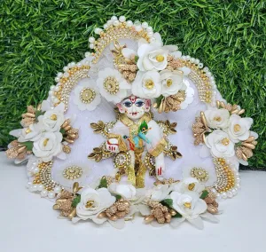 laddu gopal full white heavy dress with pagdi