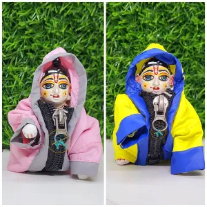 Laddu Gopal ji Fluffy Jacket Pack of 2 [Random Color]