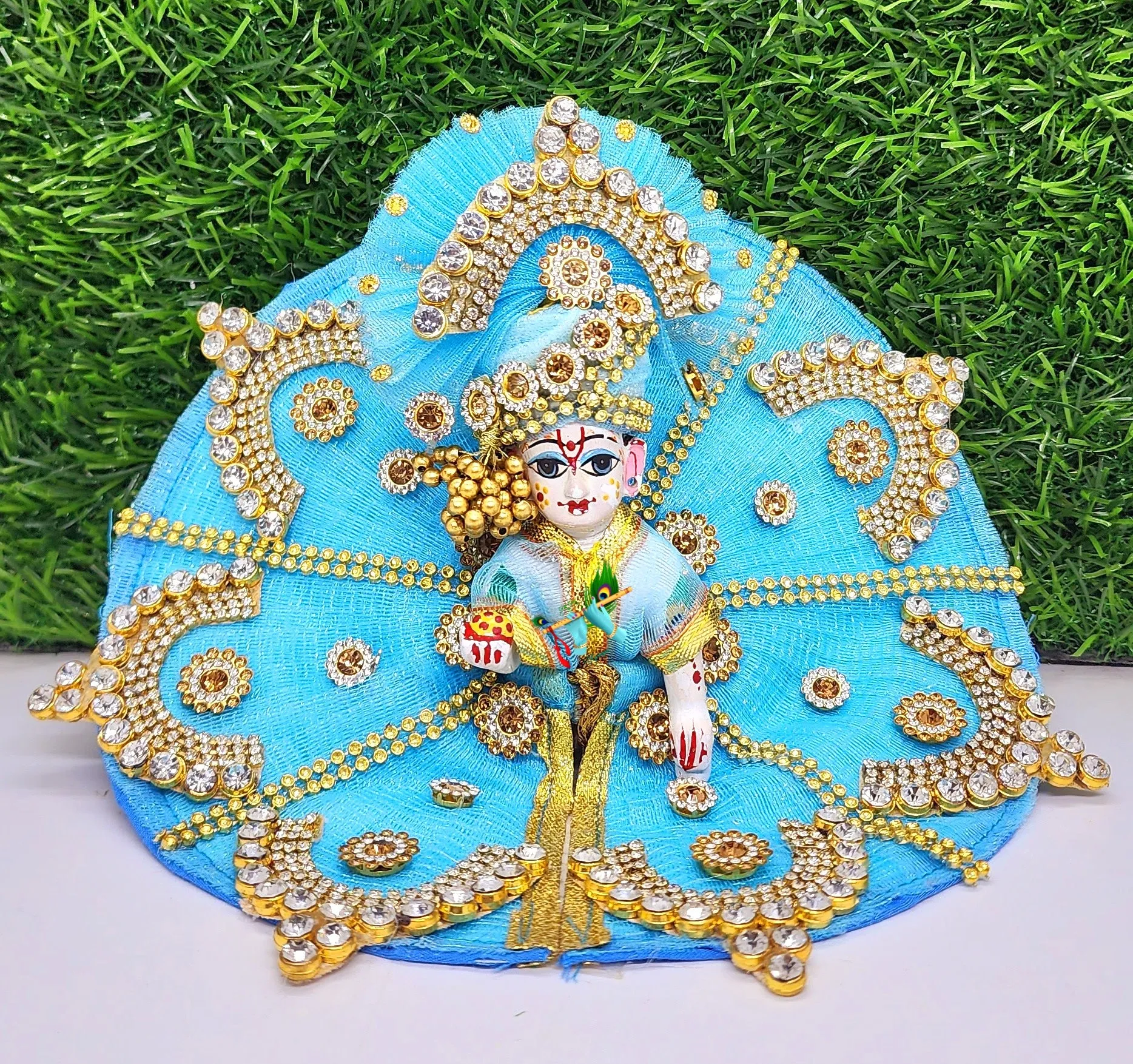 laddu gopal rani haar chain dress with pagdi