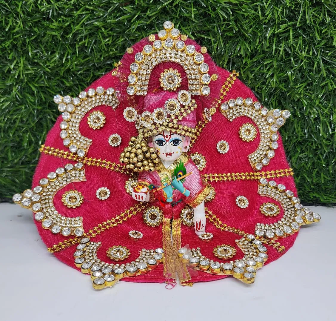 laddu gopal rani haar chain dress with pagdi