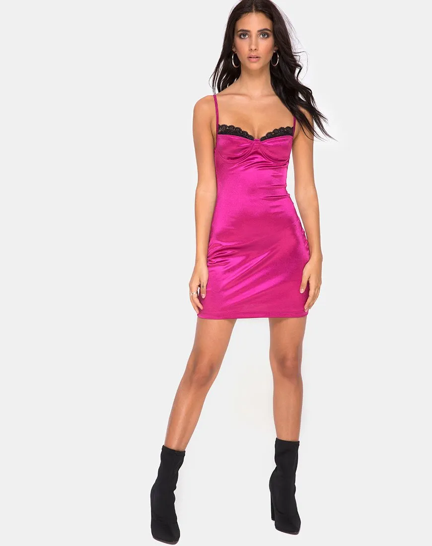 Lesty Bodycon Dress in Magenta