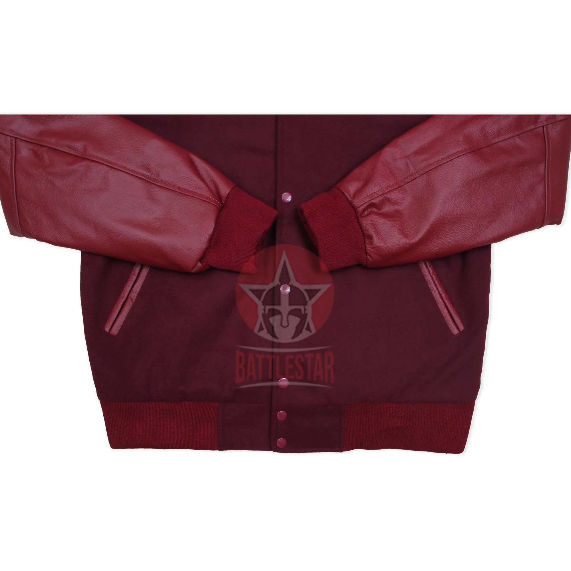 Maroon Wool Leather Trendy Varsity Baseball Jacket