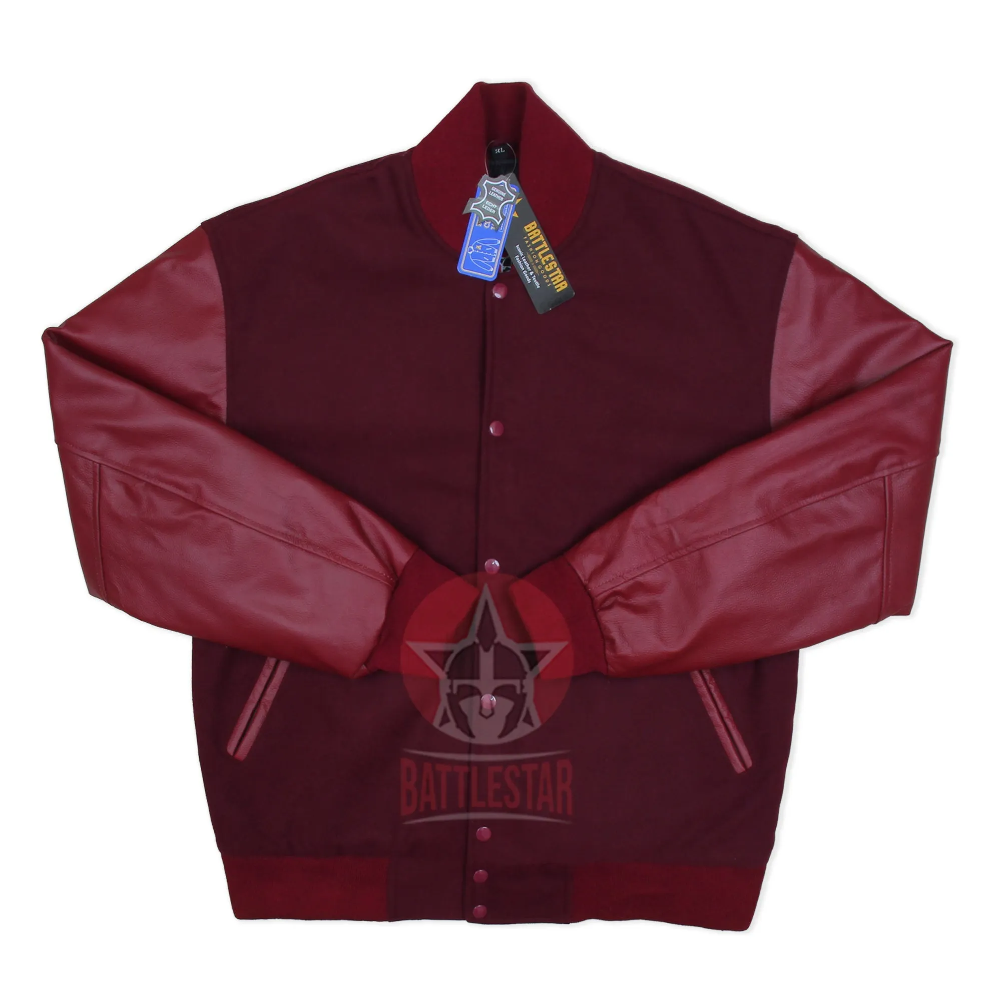 Maroon Wool Leather Trendy Varsity Baseball Jacket