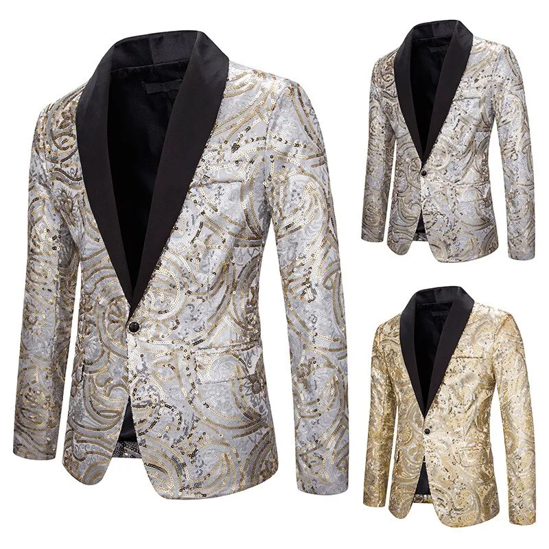 Mens Paisley Floral Tuxedo Blazer