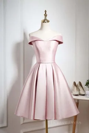 Off The Shoulder Pink Homecoming Dresses Short Prom Dresses Off Shoulder Graduation Dresses Formal Dresses Evening Dresses