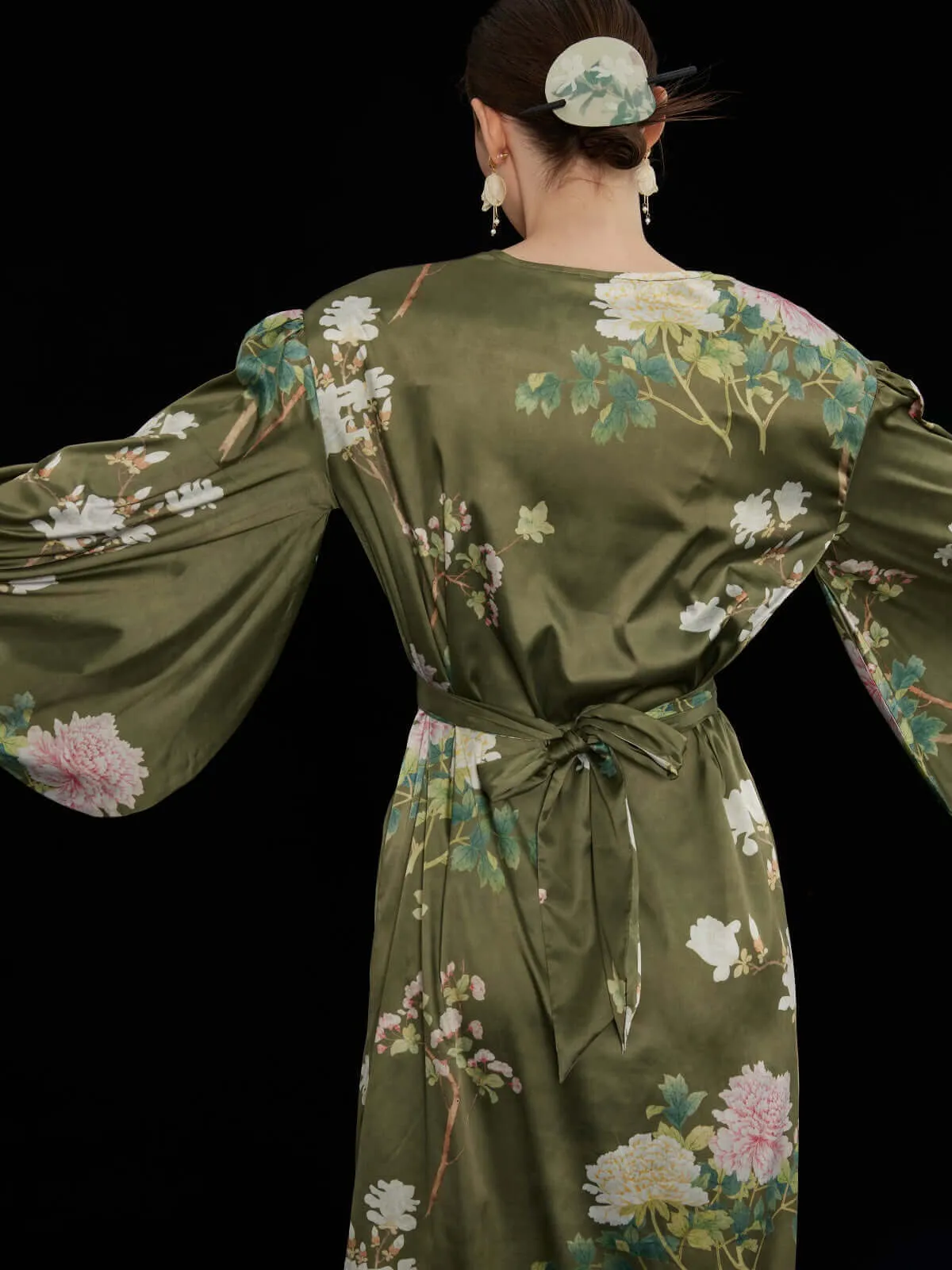 Oriental Floral Lantern Dress