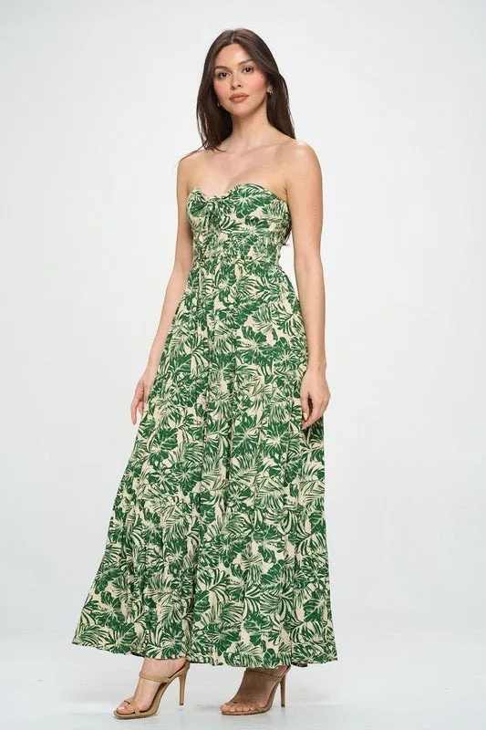 Palm Tube Maxi Dress (2 colors)