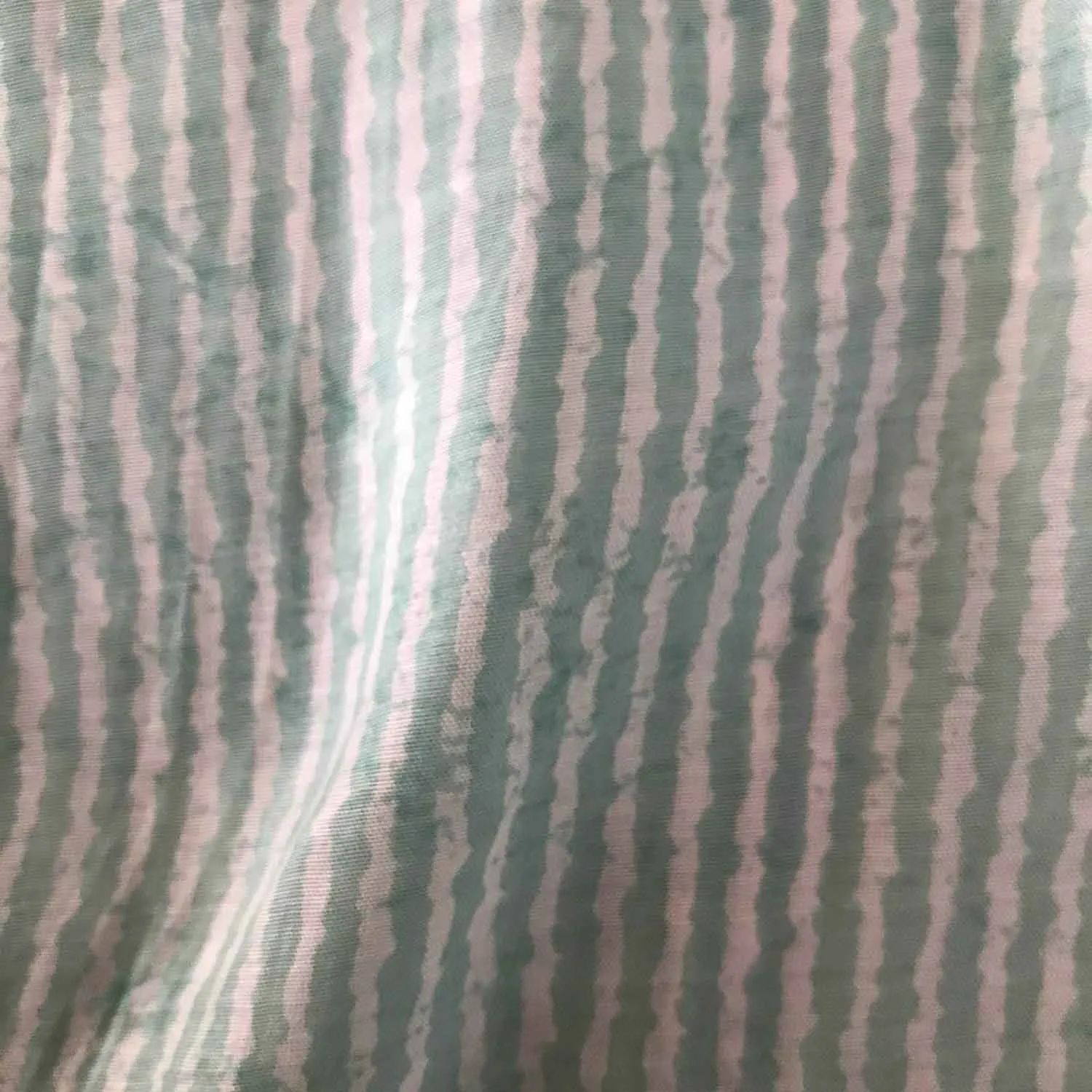 Pastel Green White Stripes Viscose Muslin Fabric