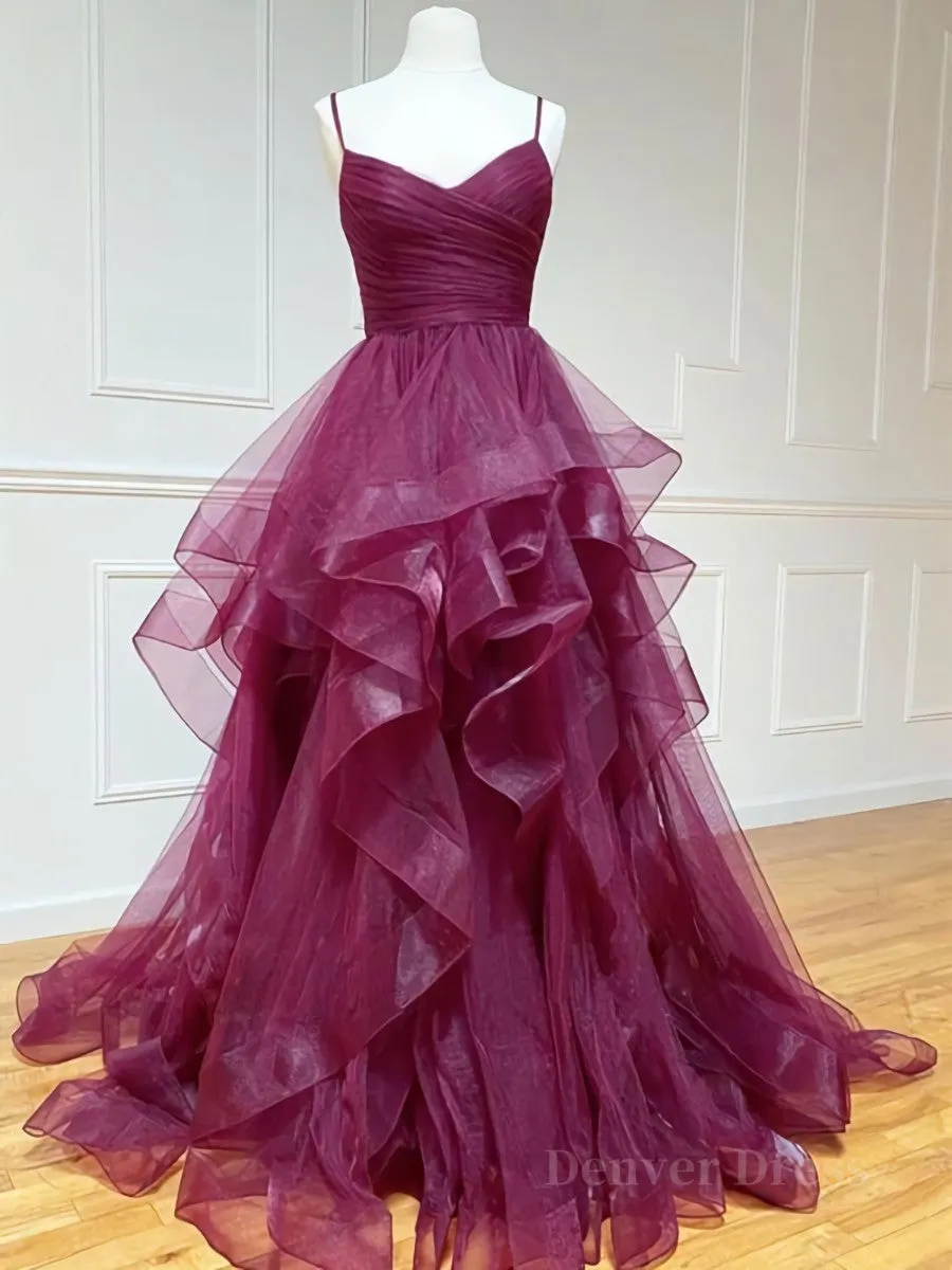 Purple Tulle Long Prom Dresses Purple Tulle Long Formal Evening Dresses