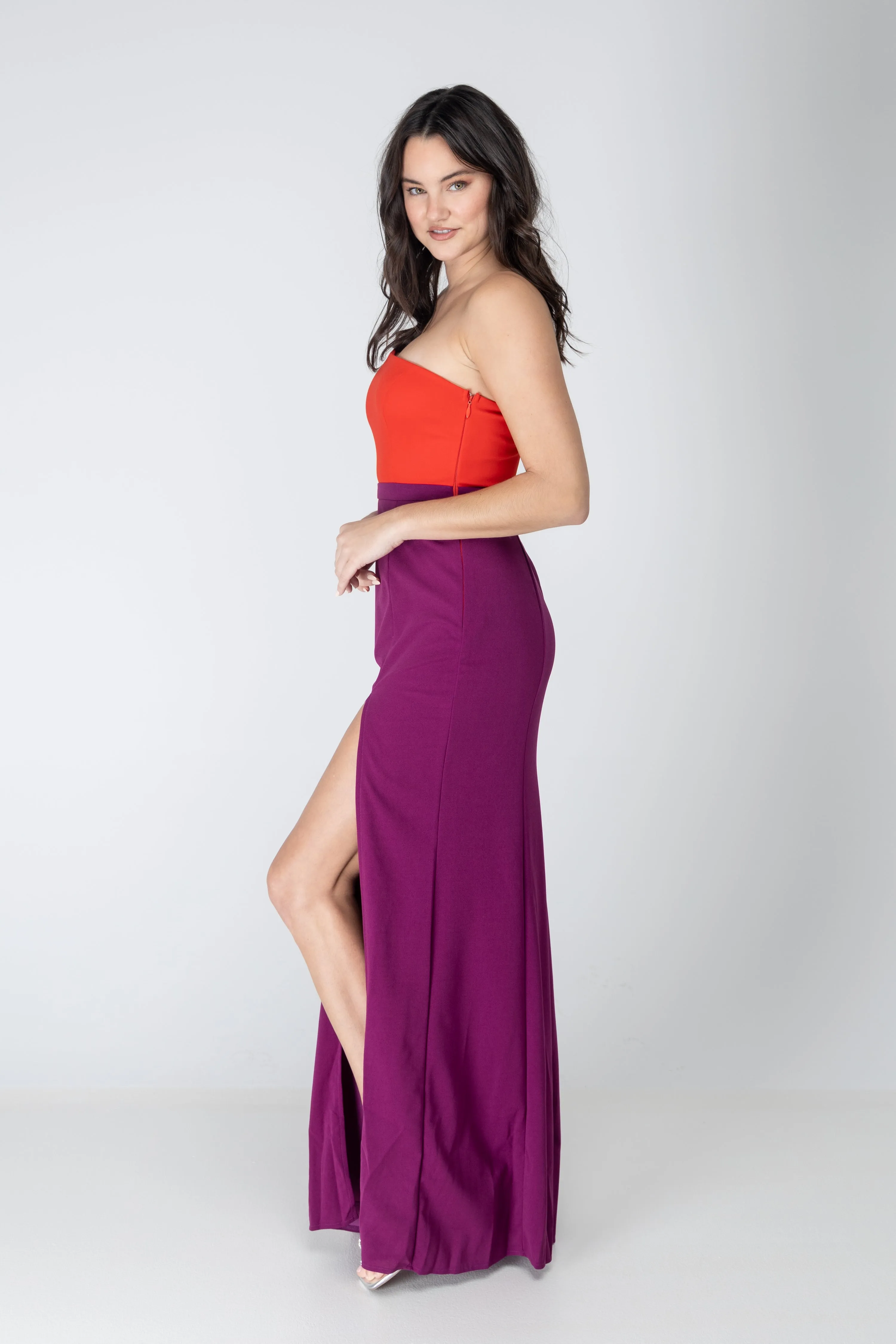 Secret Happiness Color Block Maxi Dress