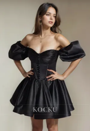 Sexy & Morden Off-Shoulder A-Line Satin Party Homecoming Dress