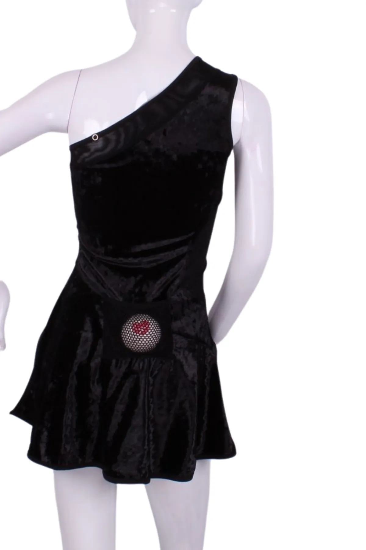 The Charmaine Court To Cocktails Tennis Dress in Black Velvet