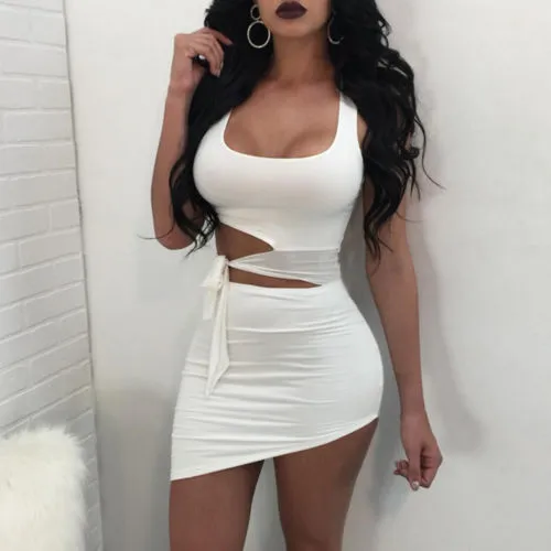 Trendy High Waist Sexy hollow Out Party Dress