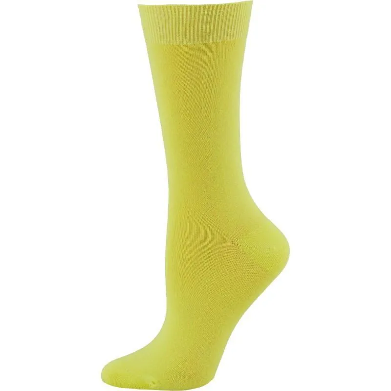 Women's Solid Color Bamboo Crew Socks - 3 Pairs