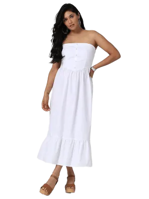 Wrangler Women's Retro Americana Strapless Corset Dress In Bright White