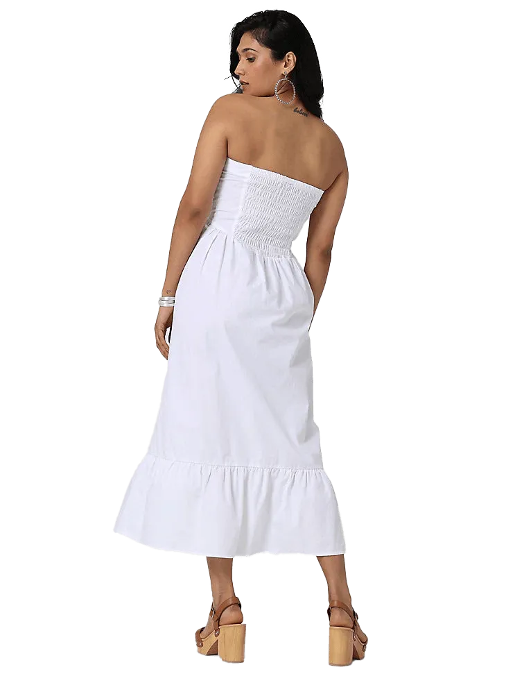 Wrangler Women's Retro Americana Strapless Corset Dress In Bright White